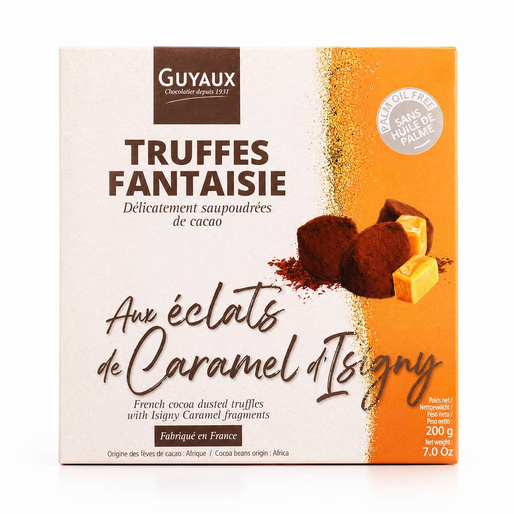 Guyaux Truffes Fantaisie mit Karamell-Stückchen Kakaokonfekt 200 Gramm Produktbild
