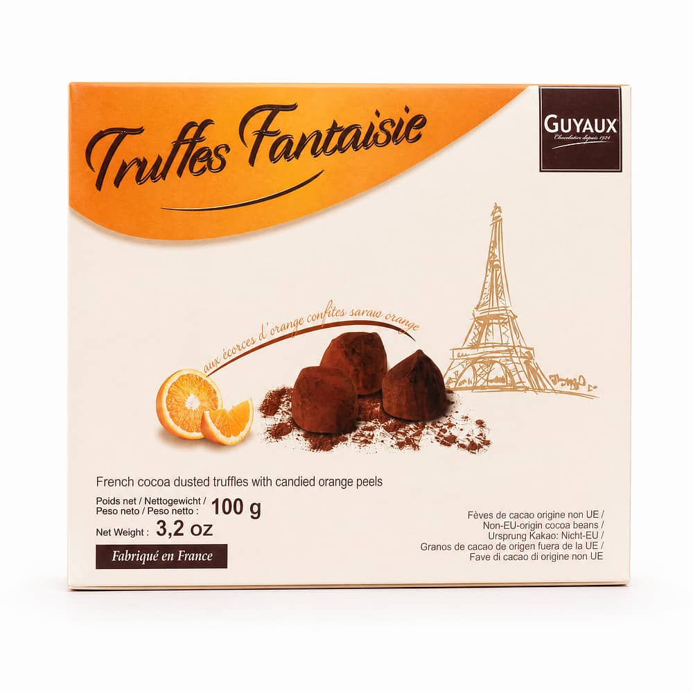 Guyaux Truffes Fantaisie Orange Kakaokonfekt 100 Gramm Produktbild
