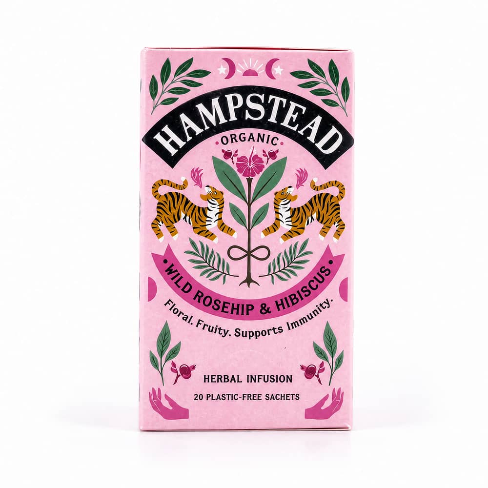 Hampstead Tea BIO Organic Rosehip Hibiscus 20 Teebeutel 30 Gramm Produktbild