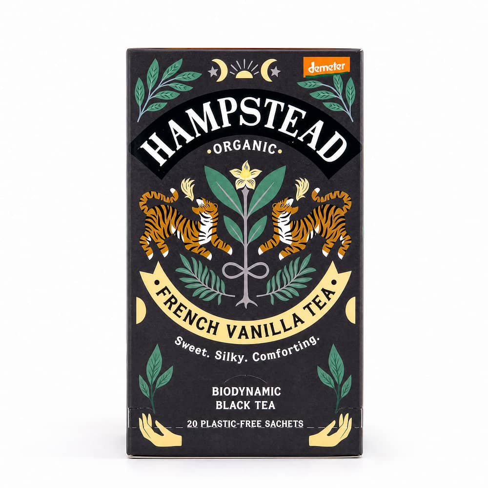 Hampstead Tea Madagascan Vanilla BIO-Schwarztee French Vanilla 20 Teebeutel 30 Gramm Produktbild