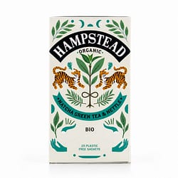 Hampstead Tea Matcha Green Tea & Nettle BIO 20 plastikfreie Teebeutel Produktbild