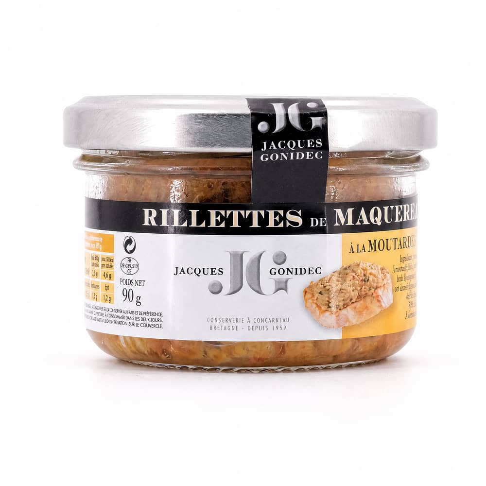 Jacques Gonidec Makrelenrillettes mit BIO-Senf 90 Gramm Produktbild