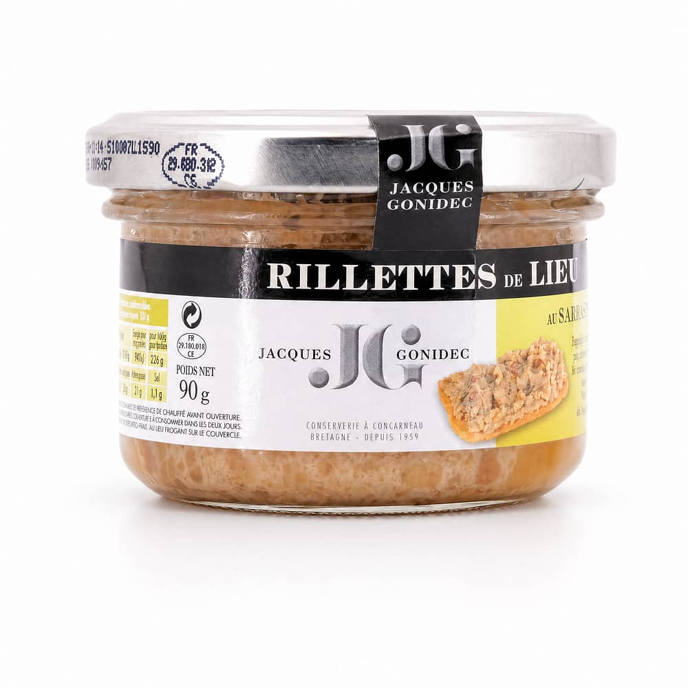 Jacques Gonidec Seelachsrillettes mit BIO-Buchweizen 90 Gramm Produktbild