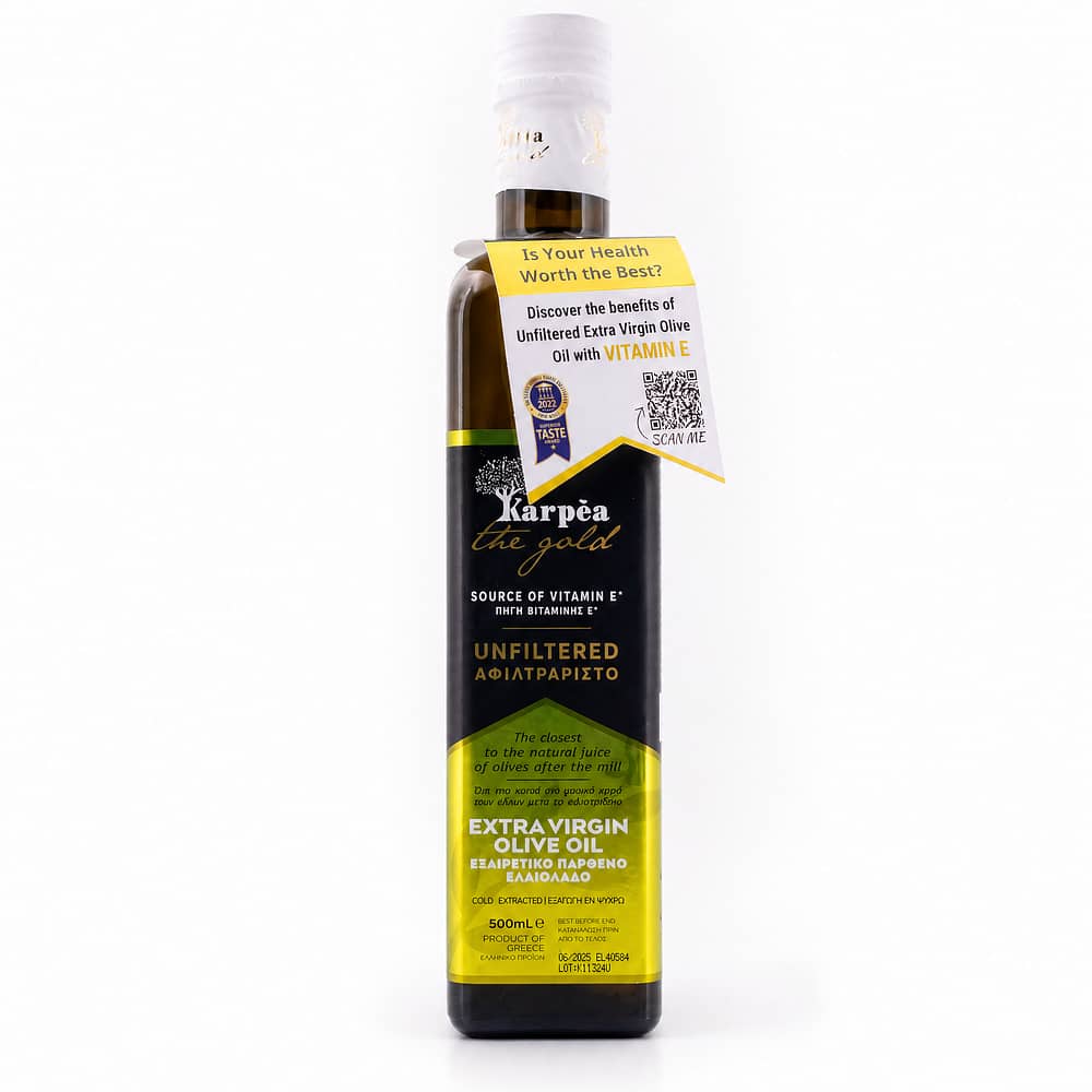 Karpea The Gold NAtives Olivenöl Extra Virgin Unfiltered 0,50 Liter Produktbild