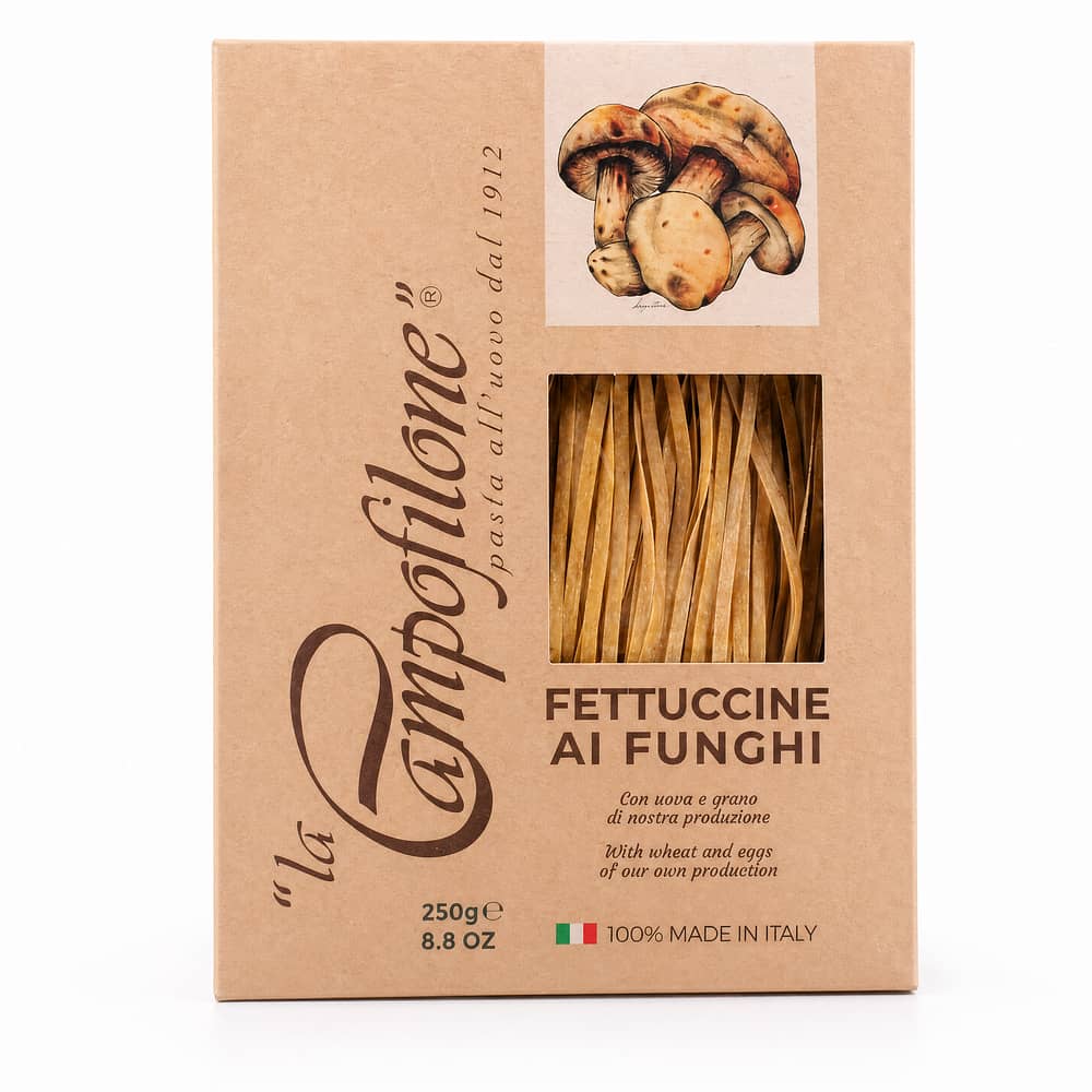 La Campofilone Fettuccine Eiernudeln mit Pilzen 250 Gramm Produktbild