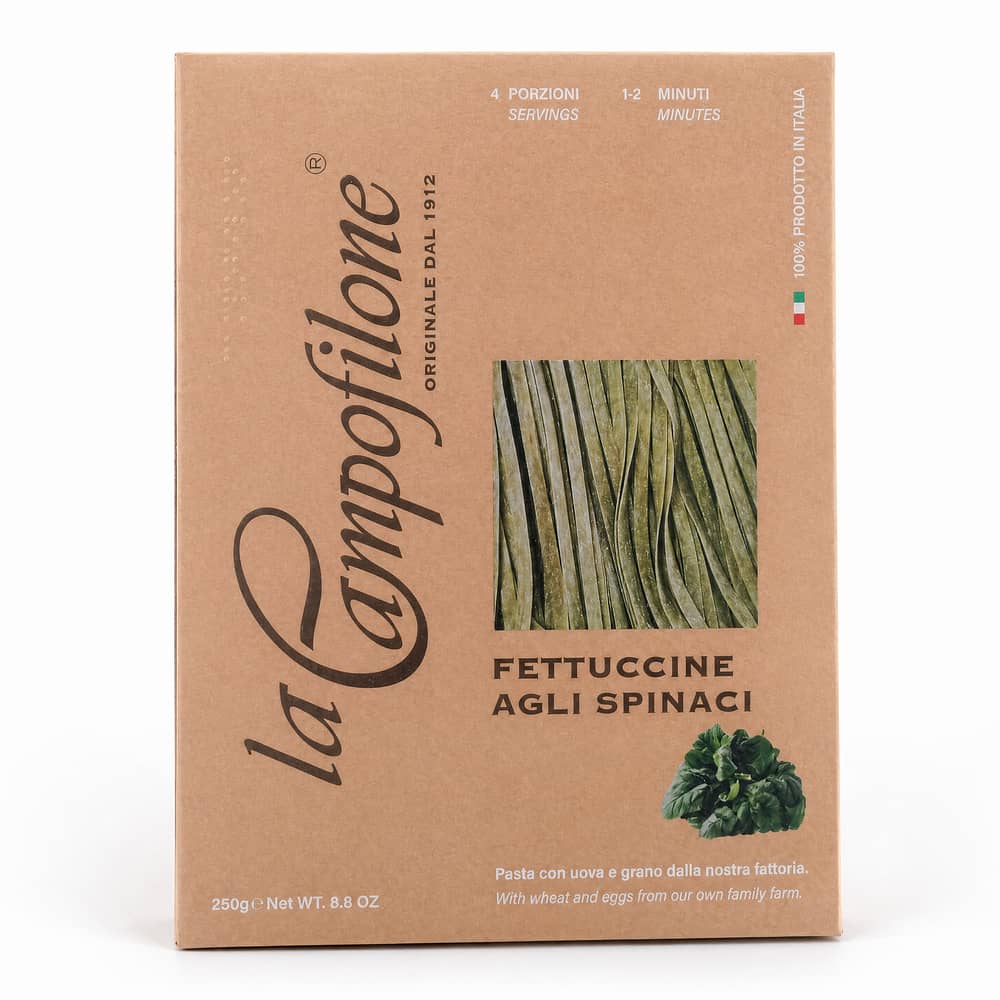 La Campofilone Fettuccine Eiernudeln mit Spinat 250 Gramm Produktbild