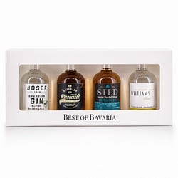 Lantenhammer Best of Bavarian 4 Champions Miniatur-Set je 0,050l Williamsbrand; Josef Gin Alpine; Slyrs Whisky & Rumult Rum Produktbild