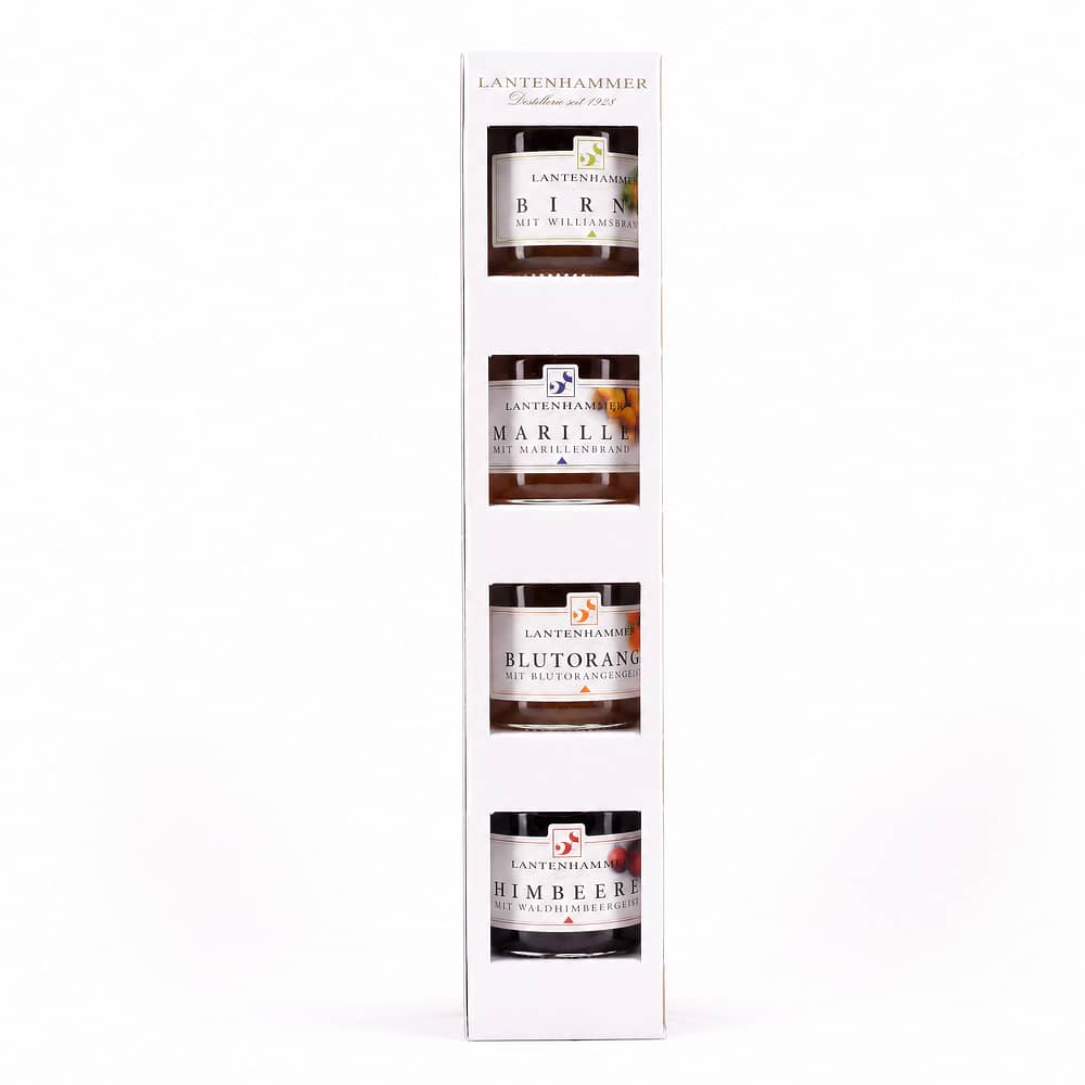 Lantenhammer Fruchtaufstriche mit 2% Edelbränden 4er Mini-Set 200 Gramm/ 2.0% vol Produktbild