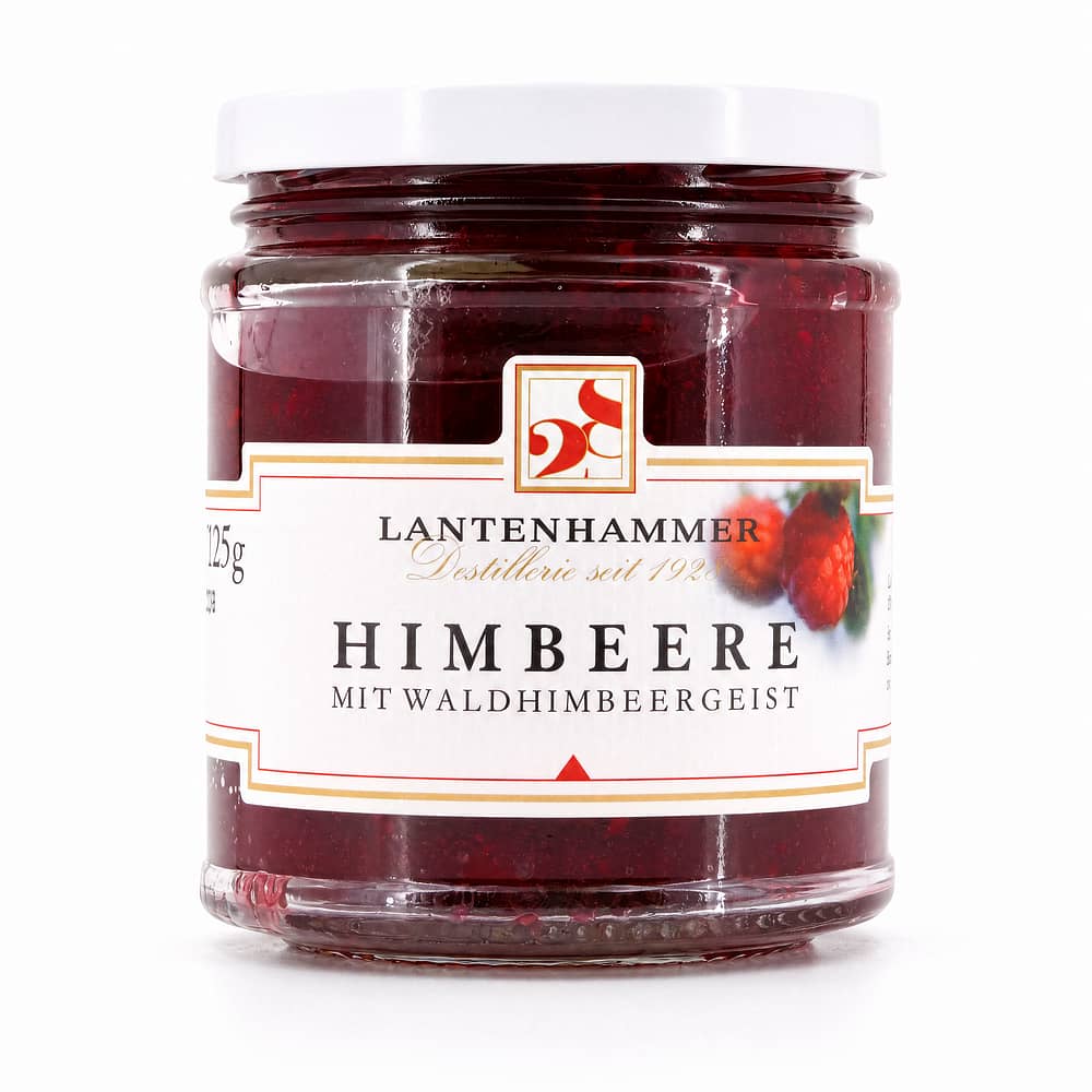 Lantenhammer Fruchtausfstrich Himbeer mit Waldhimbeergeist mit 2% Waldhimbeergeist 225 Gramm/ 2.0% vol Produktbild