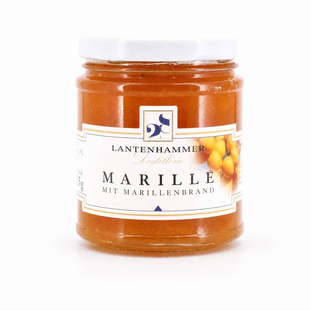 Lantenhammer Marillen Fruchtaufstrich mit Marillenbrand mit 2% Marillenbrand 225 Gramm/ 2.0% vol Produktbild