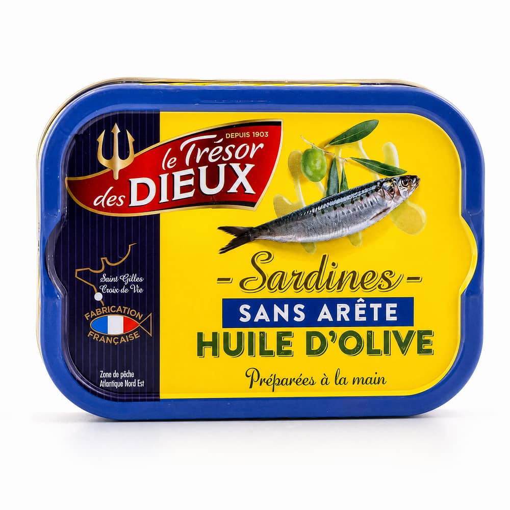 Le Trésor des Dieux Sardinen in Olivenöl ohne Gräten 115g 80,50 Gramm Abtropfgewicht Produktbild