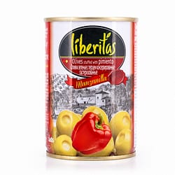 Liberitas Grüne Oliven gefüllt mit rotem Paprika 280g Produktbild