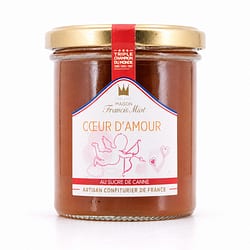 Maison Francis Miot Coeur d`Amour Konfitüre aus Aprikose, Mango, Passionsfrucht, Pfirsich & Champagner, mit Rohrzucker Produktbild