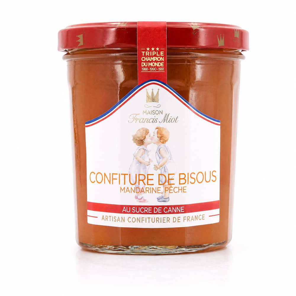 Maison Francis Miot Confiture De Bisous Kuss-Konfitüre aus Klementine & Pfirsich mit Rohrzucker 340 Gramm Produktbild