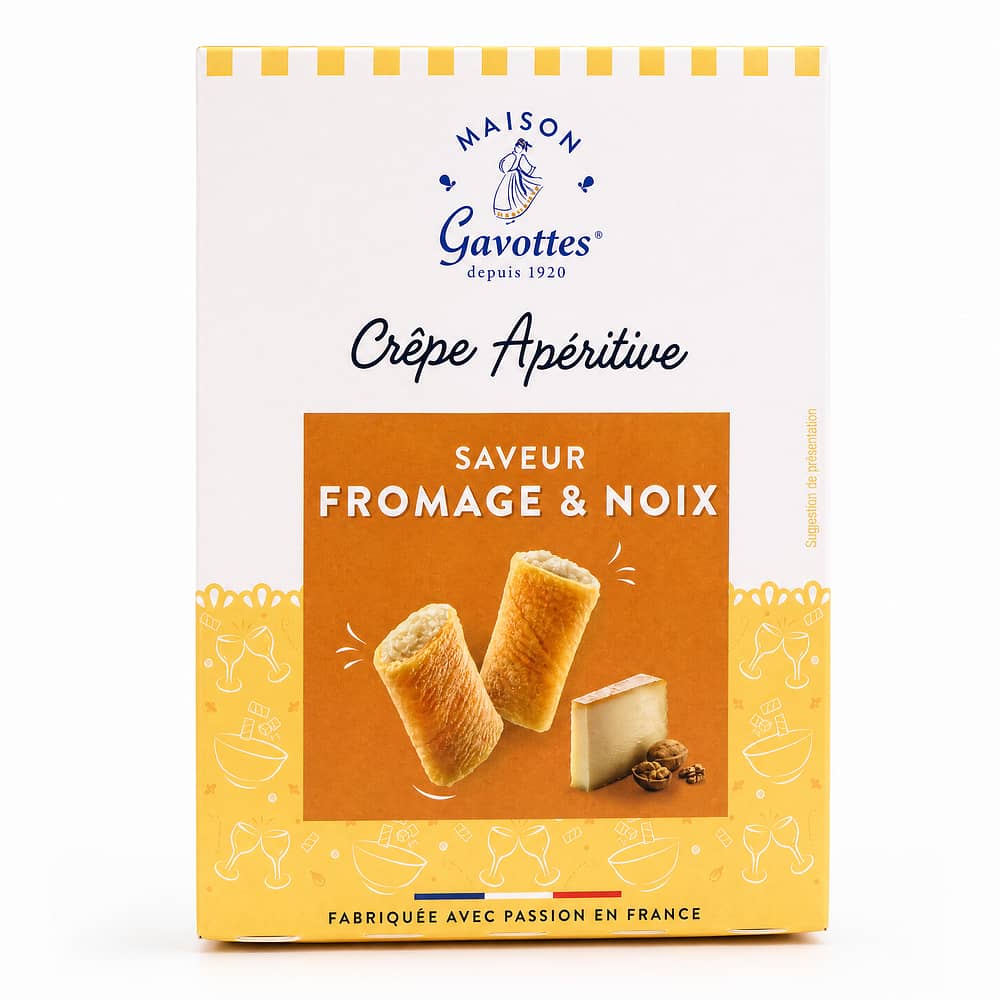 Maison Gavottes Crêperöllchen mit Käsecreme Walnussgeschmack 110 Gramm Produktbild