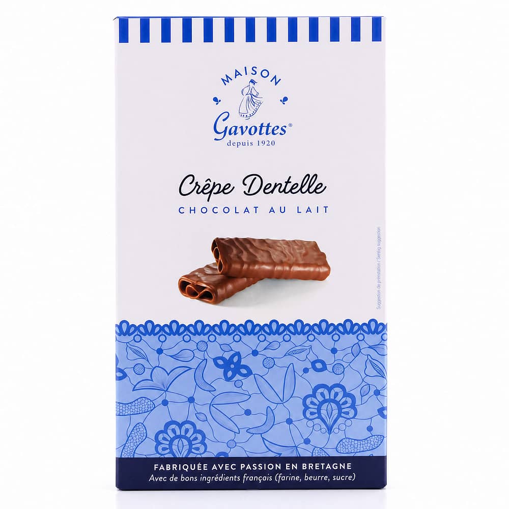 Maison Gavottes Crêpe Dentelle Chocolat Au Lait Knusper-Plätzchen mit Milchschokolade 100 Gramm Produktbild