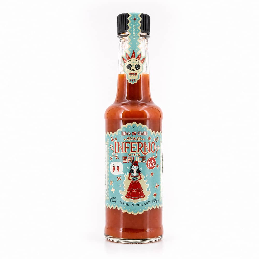 Mic's Chilli Inferno lite sehr scharfe Chili-Sauce 3 Habanero-Chili pro Flasche 14.000 Scoville 155 Gramm Produktbild
