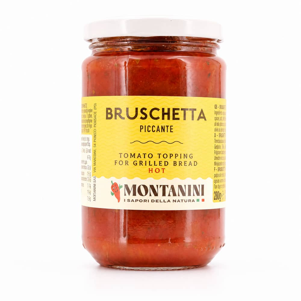 Montanini Bruschetta Piccante Soße mit Tomaten für Bruschetta 280 Gramm Produktbild