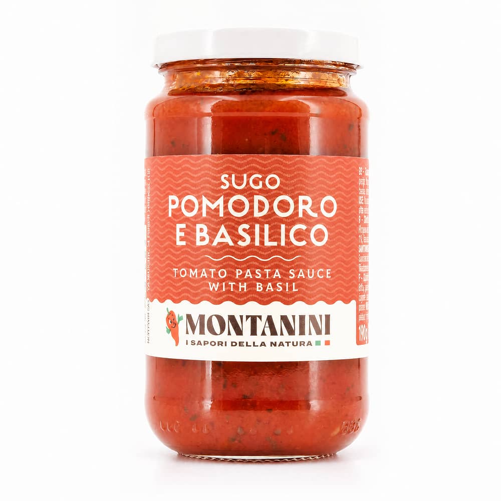 Montanini Tomatensauce mit Basilikum 190 Gramm Produktbild