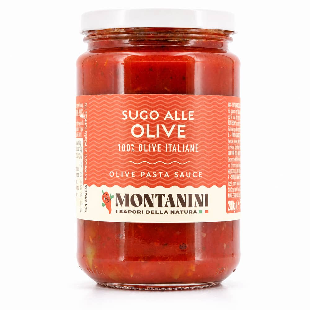 Montanini Tomatensauce mit Oliven 280 Gramm Produktbild