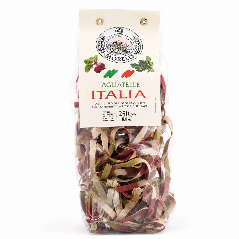 Morelli Tagliatelle Italia Nudeln mit Rote Beete und Spinat 250 Gramm Produktbild