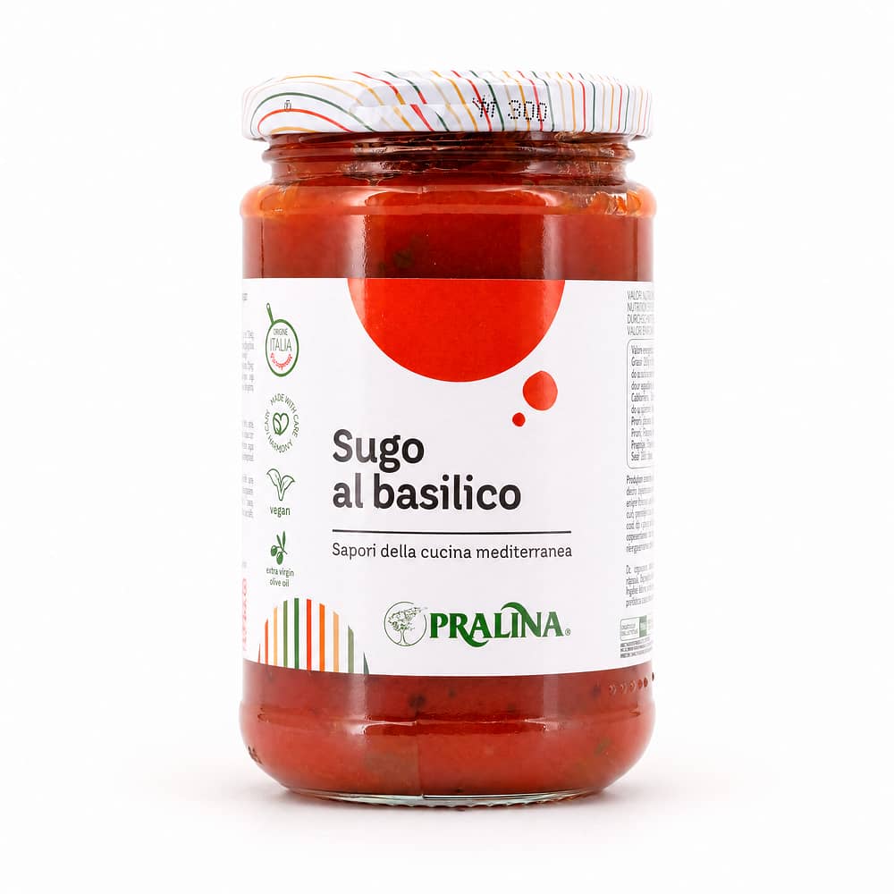 Pralina Sugo al Basilico Tomatensauce mit Basilikum 280 Gramm Produktbild