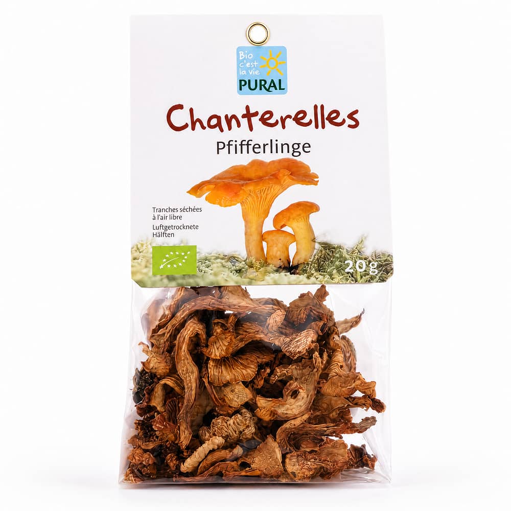 Pural Chanterelles Pfifferlinge Luftgetrocknete Hälften 20 Gramm Produktbild