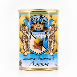 Rio Ana Aceitunas Rellenas de Anchoa Grüne Oliven gefüllt mit Sardellenpaste 292g Produktbild