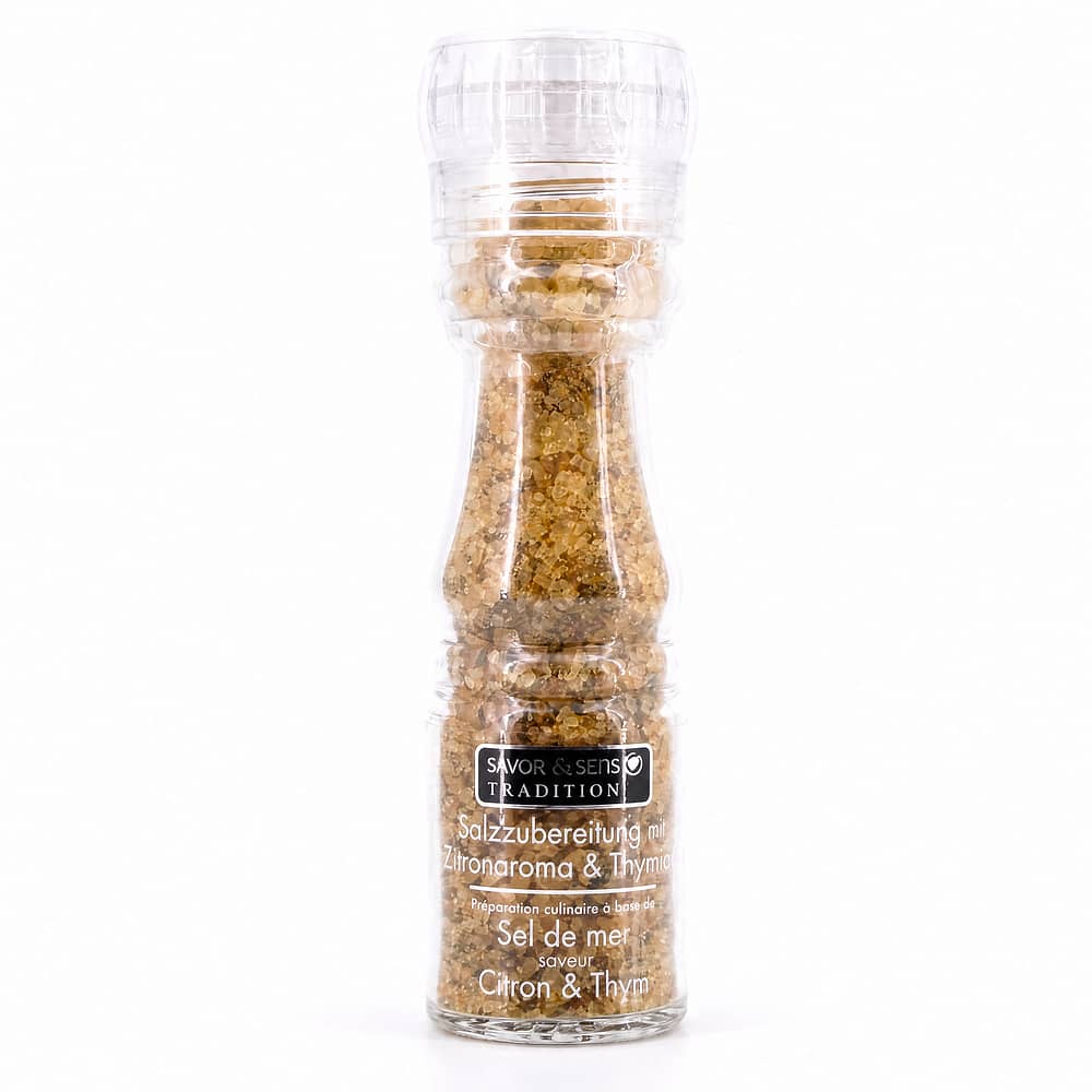 SAVOR CREATIONS Salzmühle mit Zitrone und Thymian (Savor et Sens) Meersalz 150 Gramm Produktbild