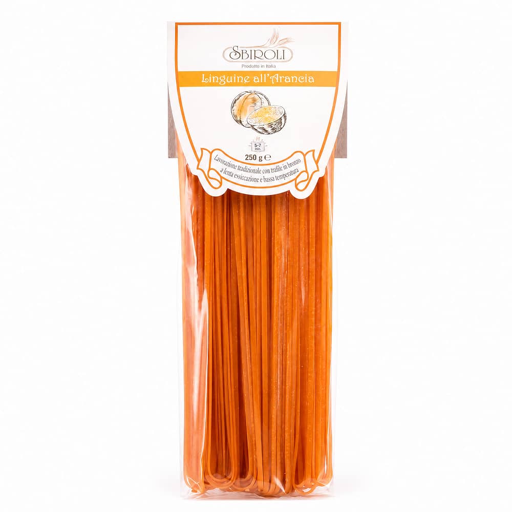 Sbiroli Linguine all`Arancia Linguine mit Orange 250 Gramm Produktbild