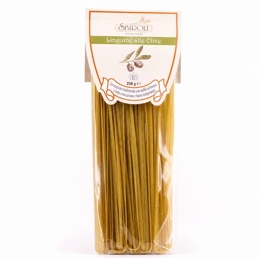 Sbiroli Linguine alle Olive Linguine mit Oliven 250 Gramm Produktbild