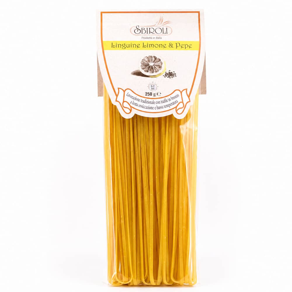 Sbiroli Linguine Limone & Pepe Linguine mit Zitrone und Pfeffer 250 Gramm Produktbild