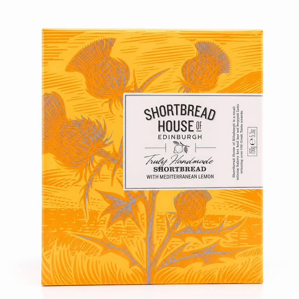 Shortbread House of Edinburgh Shortbread With Mediterranean Lemon Rounds Buttergebäck mit Zitronen 150 Gramm Produktbild