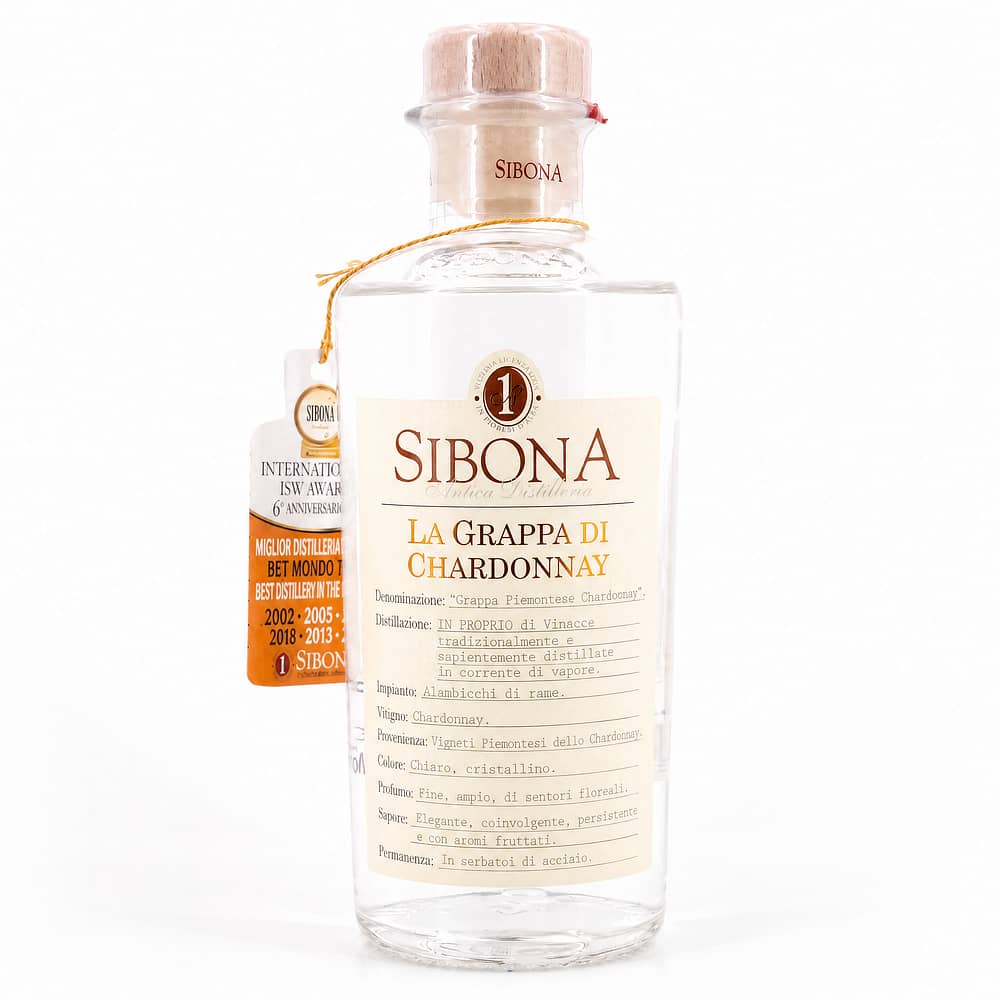 Sibona La Grappa Di Chardonnay Grappa Piemontese Chardonnay 0,50 Liter/ 40.0% vol Produktbild