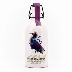 Taube BIO Gin Waldrapp GOYA Port Wine Barrel Aged Steinzeugflasche mit Bügelverschluß Produktbild