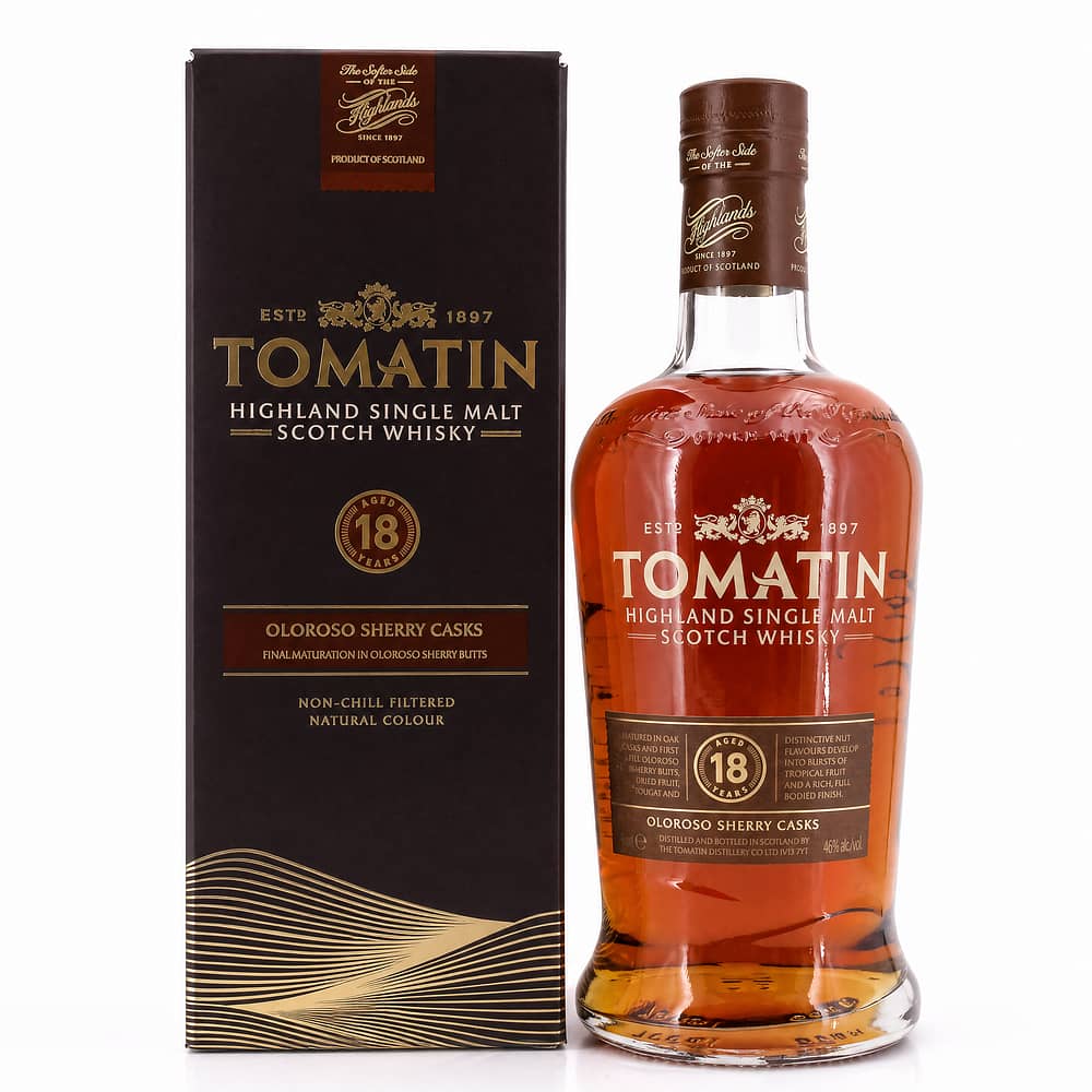 Tomatin 18 Jahre finish in Oloroso Sherry Butts 0,70 Liter/ 46.0% vol Produktbild