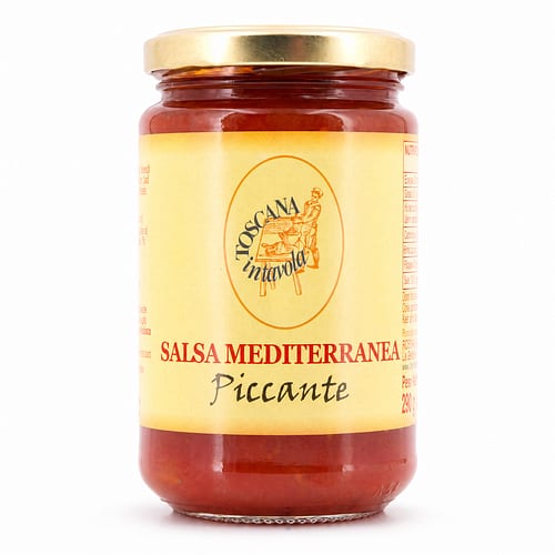TOSCANA intavola Salsa Mediterranea Piccante Tomatensauce mit scharfer Paprika 290 Gramm Produktbild