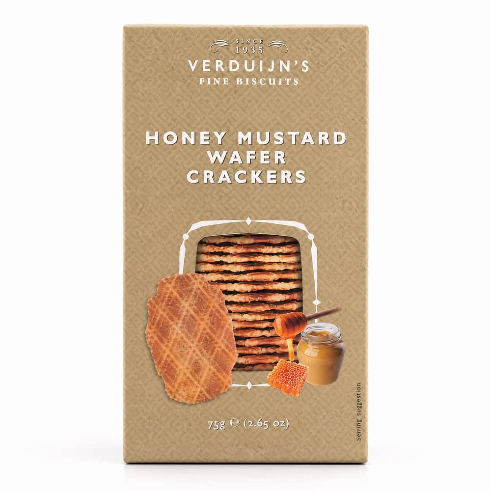 Verduijn's Honey Mustard Wafer Crackers Käse-Waffeln mit Honig und Senf 75 Gramm Produktbild