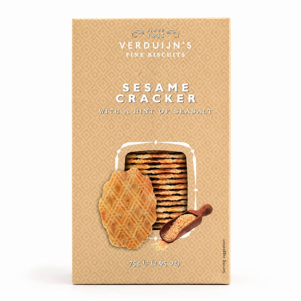 Verduijn's Sesame Cracker Waffeln mir Sesam und Meersalz 75 Gramm Produktbild