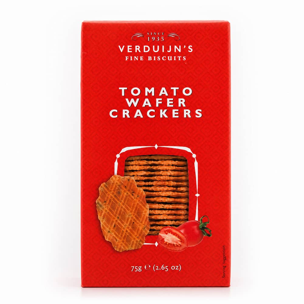 Verduijn's Tomato Wafer Crackers Waffeln mit Tomate und Basilikum 75 Gramm Produktbild