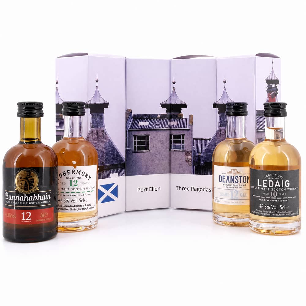 whiskyworld Miniaturen-Set Motiv "Three Pagodas" The Un-chillfiltered-Set 0,20 Liter/ 46.3% vol Produktbild