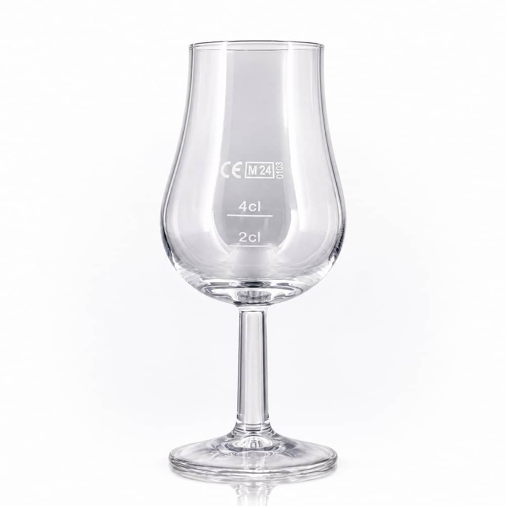 whiskyworld Nosing Glas ohne Aufdruck mit Eichstrich 2 / 4 cl  Maße ca. H 13cm ; D 4/6cm 1 Stück Produktbild
