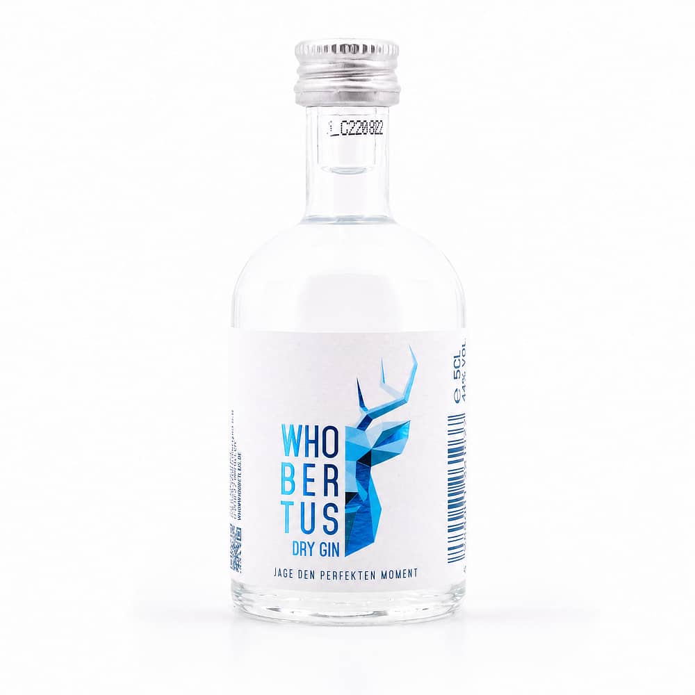 WHOBERTUS Dry Gin Miniatur 0,050 Liter/ 42.0% vol Produktbild