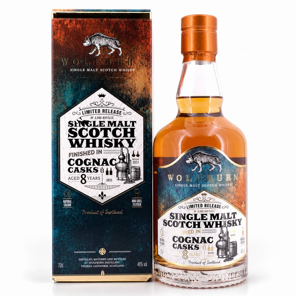 Wolfburn 8 Jahre Cognac Cask Release 0,70 Liter/ 46.0% vol Produktbild