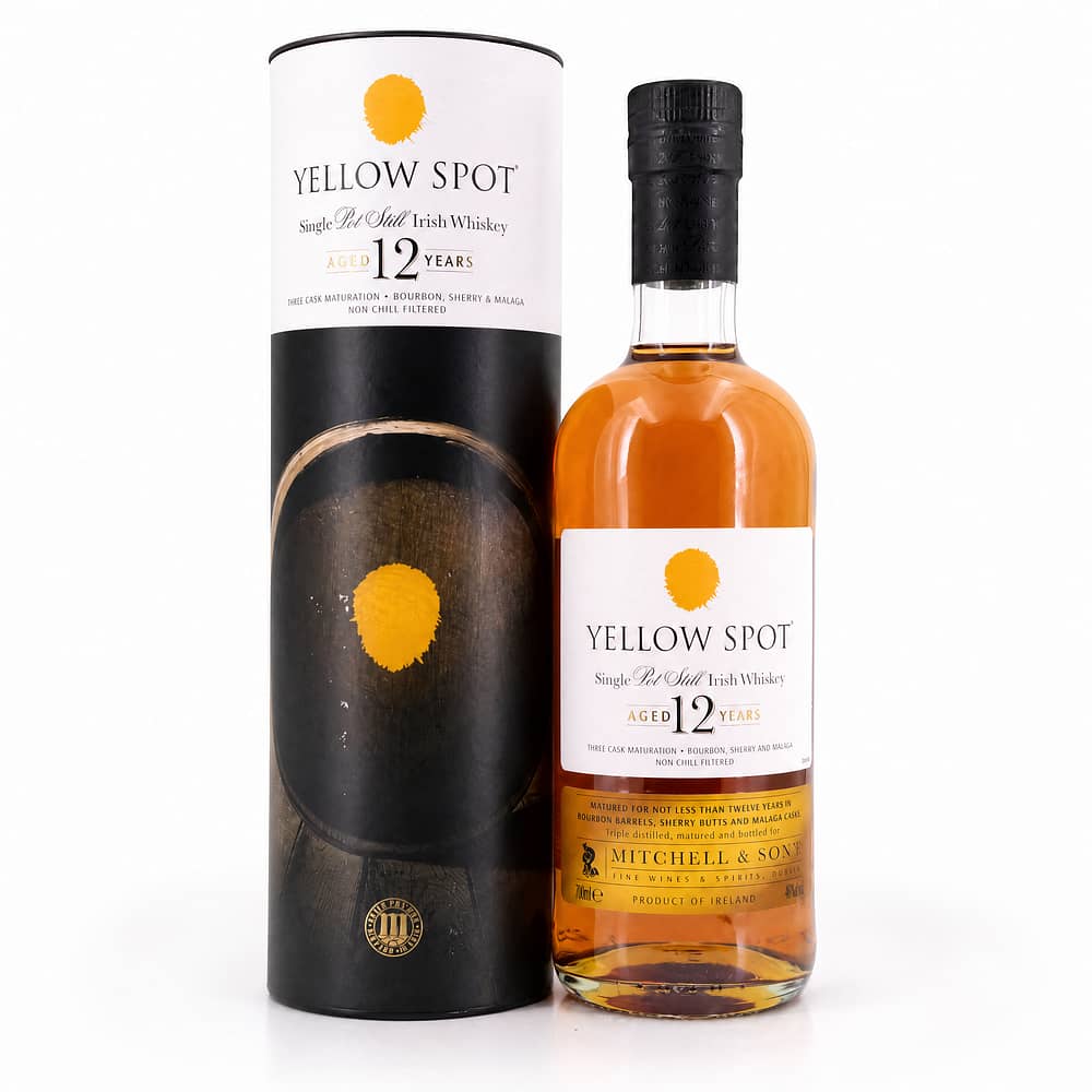 Yellow Spot 12 Jahre Single Pot Still Irish Whiskey Three Cask Maturation Bourbon, Sherry & Malaga 0,70 Liter/ 46.0% vol Produktbild