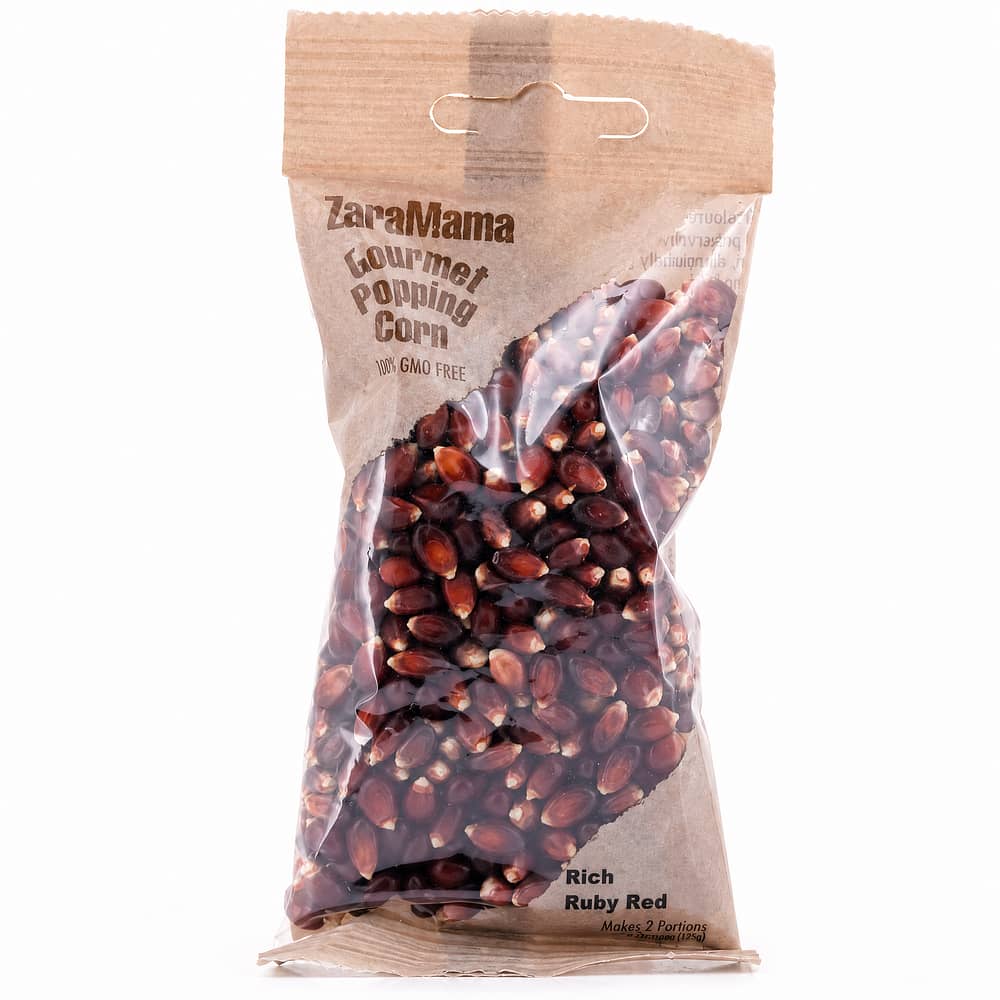 ZaraMama Popcorn  Rick Ruby Red 100% Gentechnikfrei 90 Gramm Produktbild
