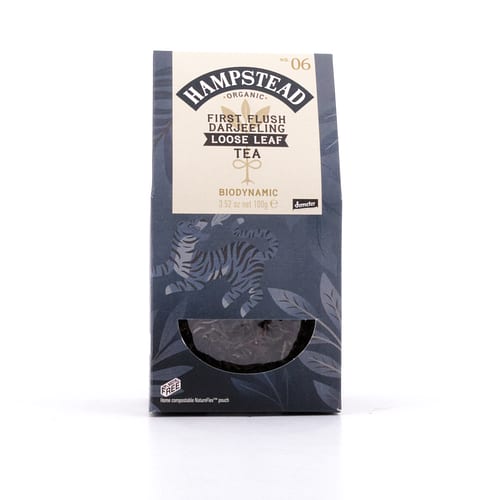 Hampstead Tea BIO Organic First Flush Darjeeling loser Tee im Spitzbeutel 100 Gramm Produktbild