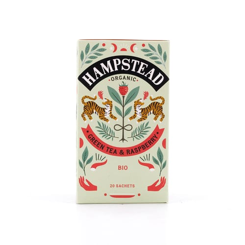 Hampstead Tea BIO Organic Green Tea & Raspberry 20 Teebeutel 40 Gramm Produktbild
