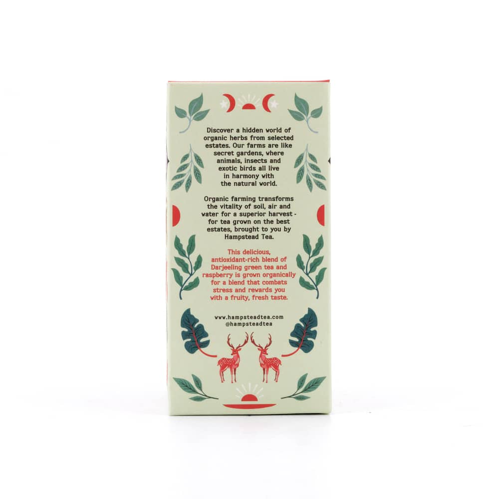 Hampstead Tea BIO Organic Green Tea & Raspberry 20 Teebeutel 40 Gramm Produktbild