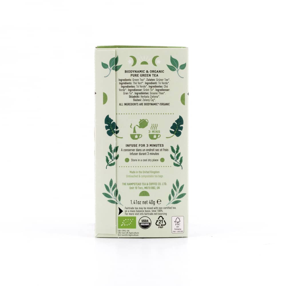 Hampstead Tea BIO Organic Green Tea Clean 20 Teebeutel 40 Gramm Produktbild